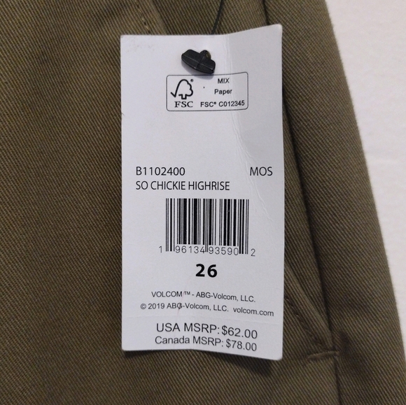 Volcom - So Chickie Highrise Crop Olive Pants - Picture 13 of 16